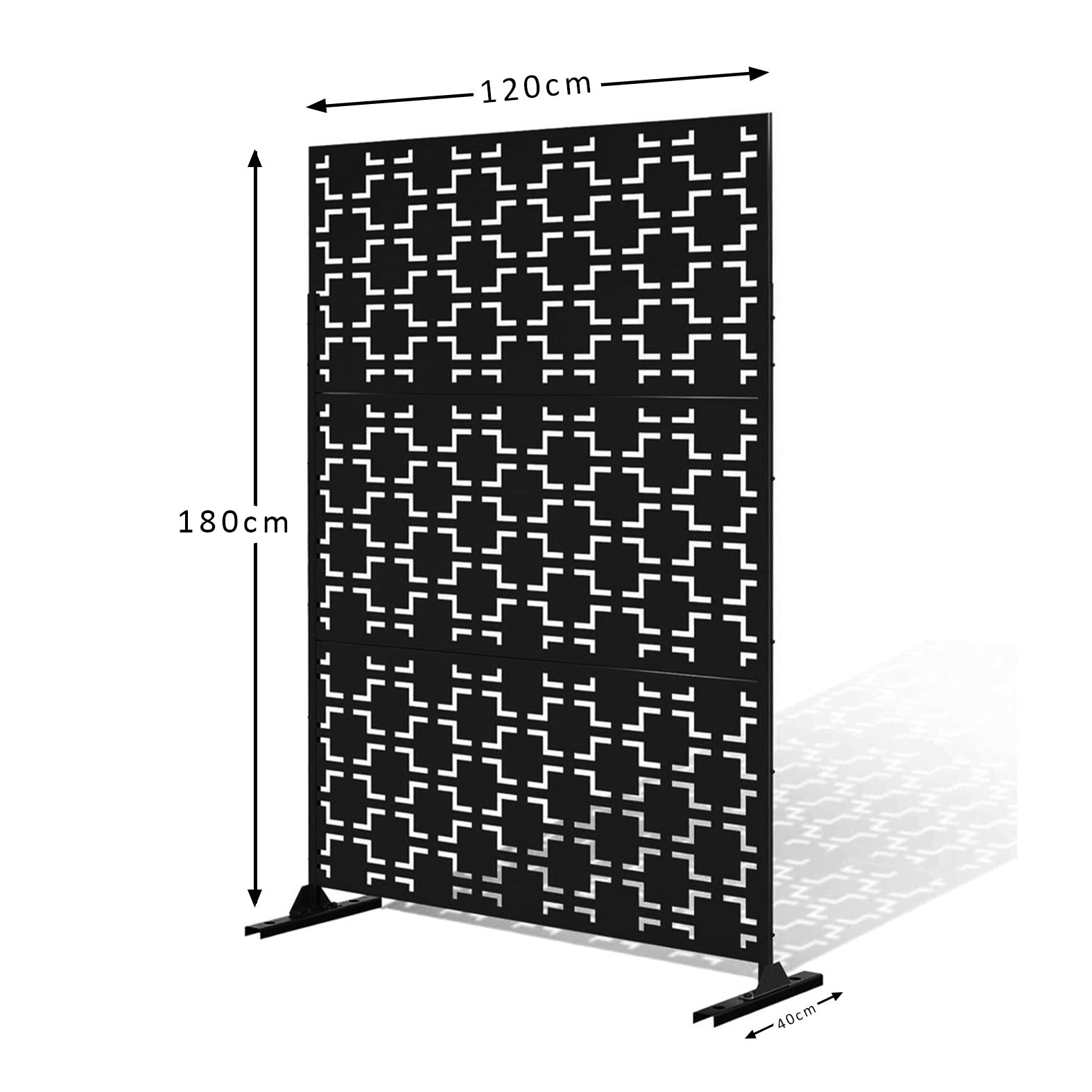 Metal Indoor/Outdoor Privacy Screen with Stand 120cm x 180cm - Squares - PN Home
