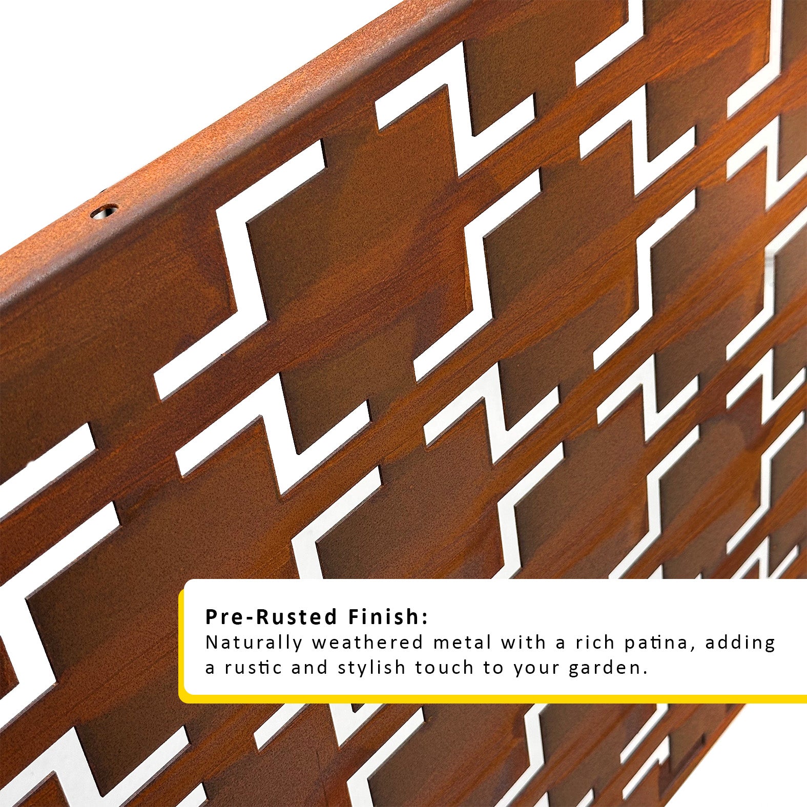 Metal Indoor/Outdoor Privacy Screen with Stand 120cm x 180cm - Squares - PN Home