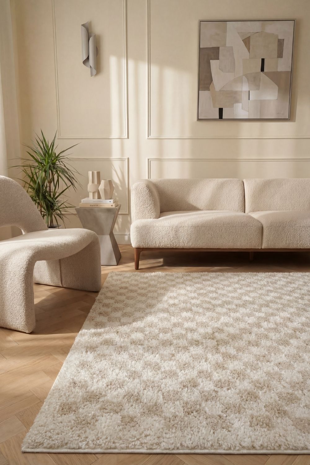 Moodi Shaggy Light Beige Nomari Rug - PN Home