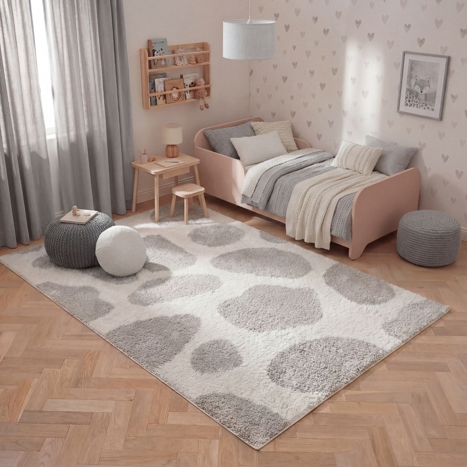 Moodi Shaggy Grey Tarn Rug - PN Home