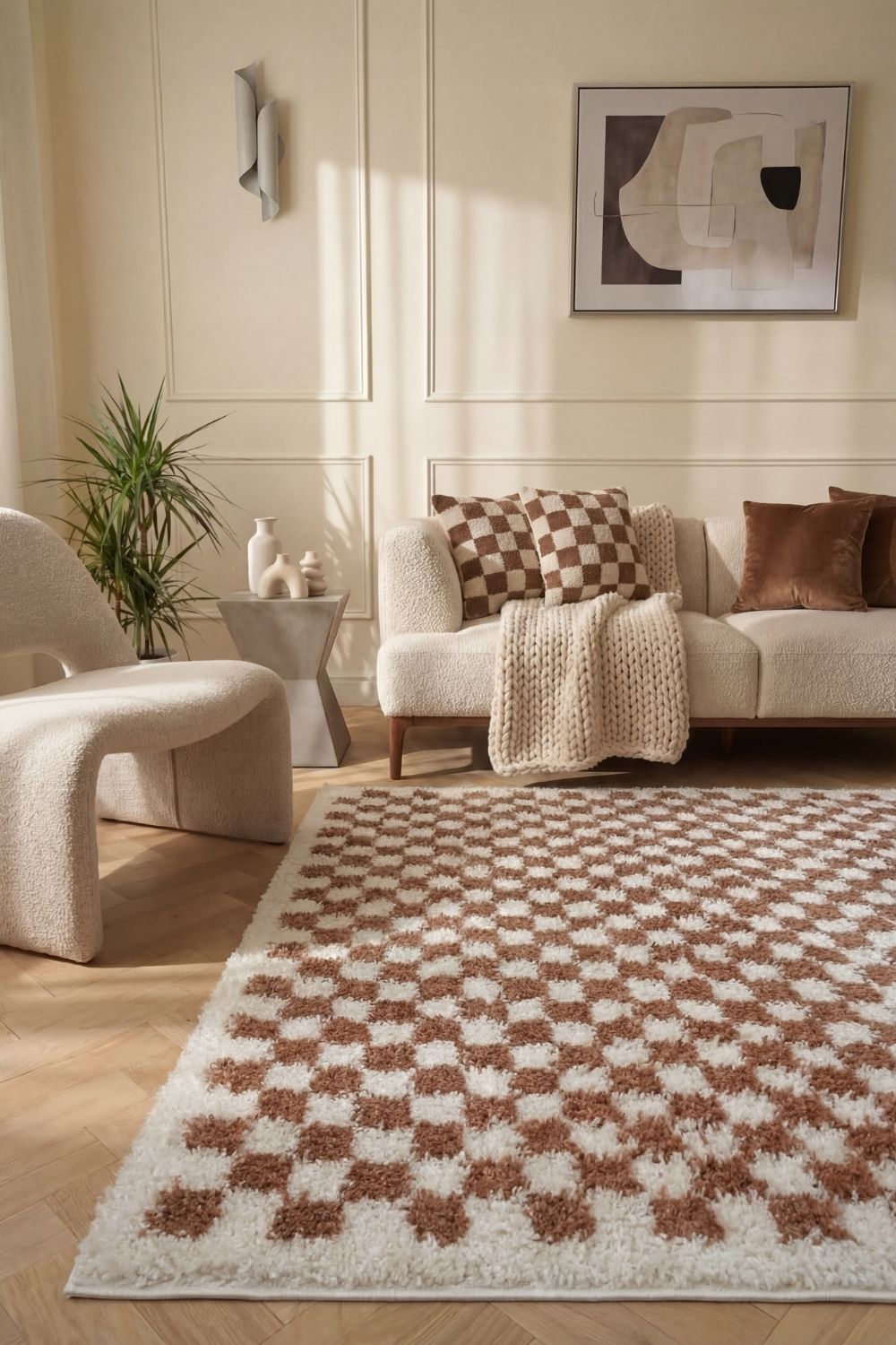 Moodi Shaggy Terra Pixelate Rug - PN Home