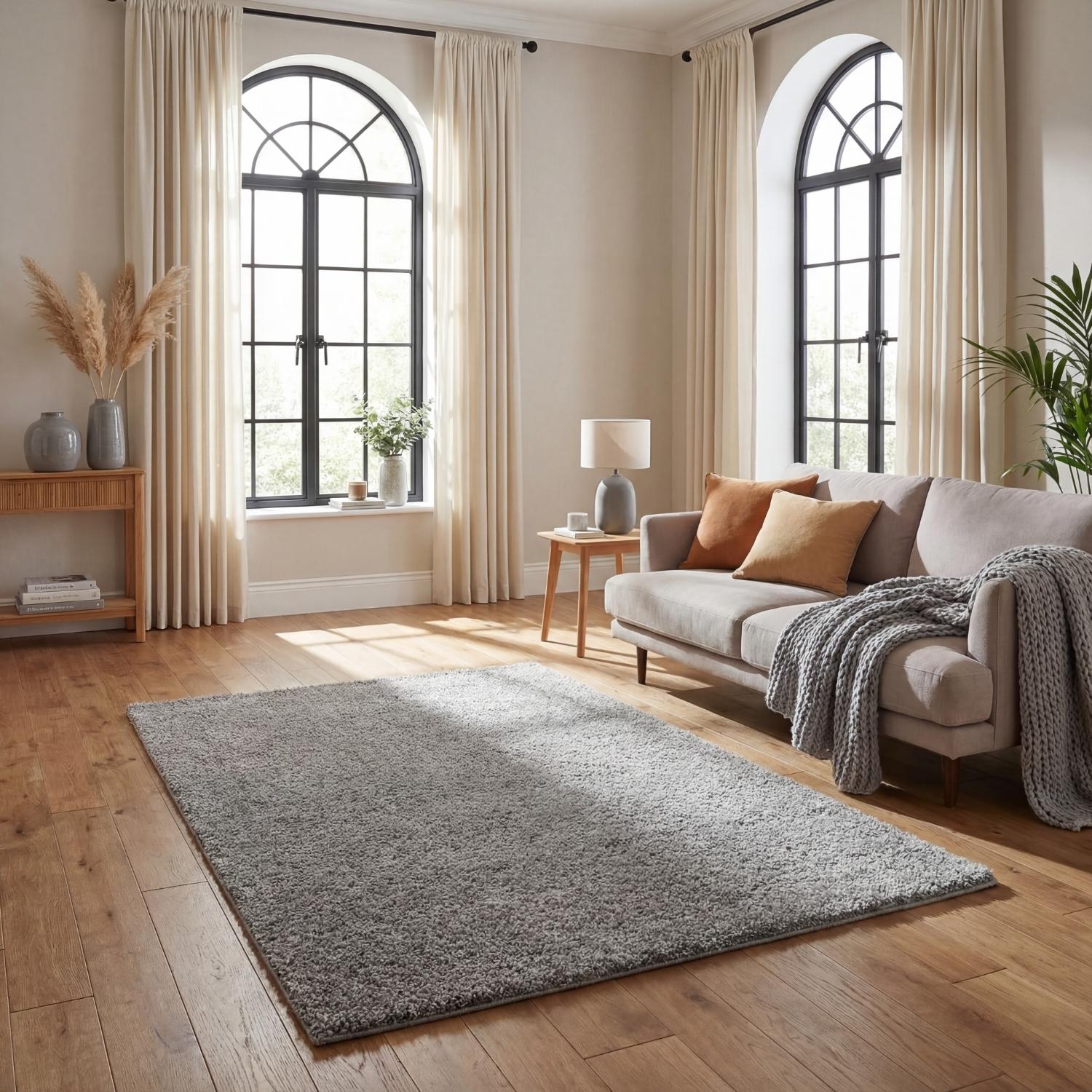 Myshaggy Solid Grey Rug - PN Home