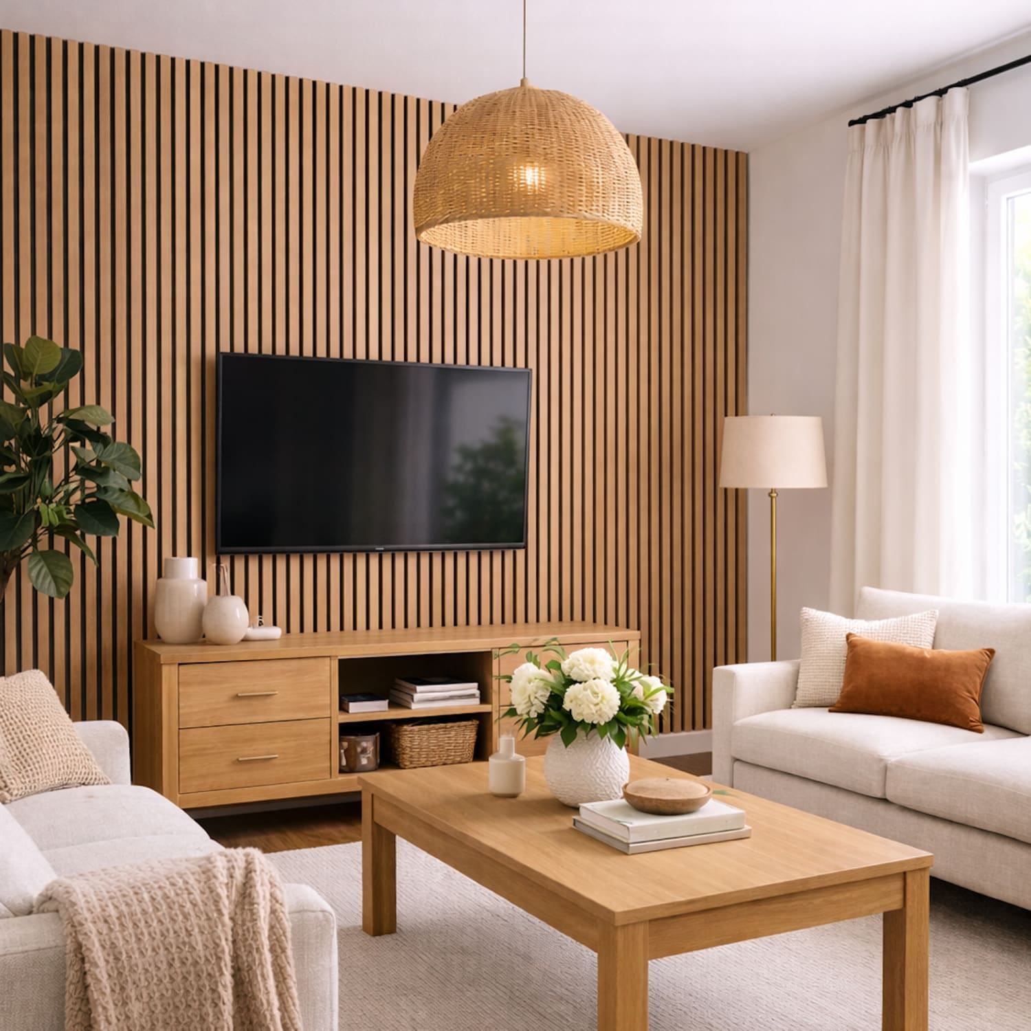 Natural Oak Acoustic Wall Panels - PN Home