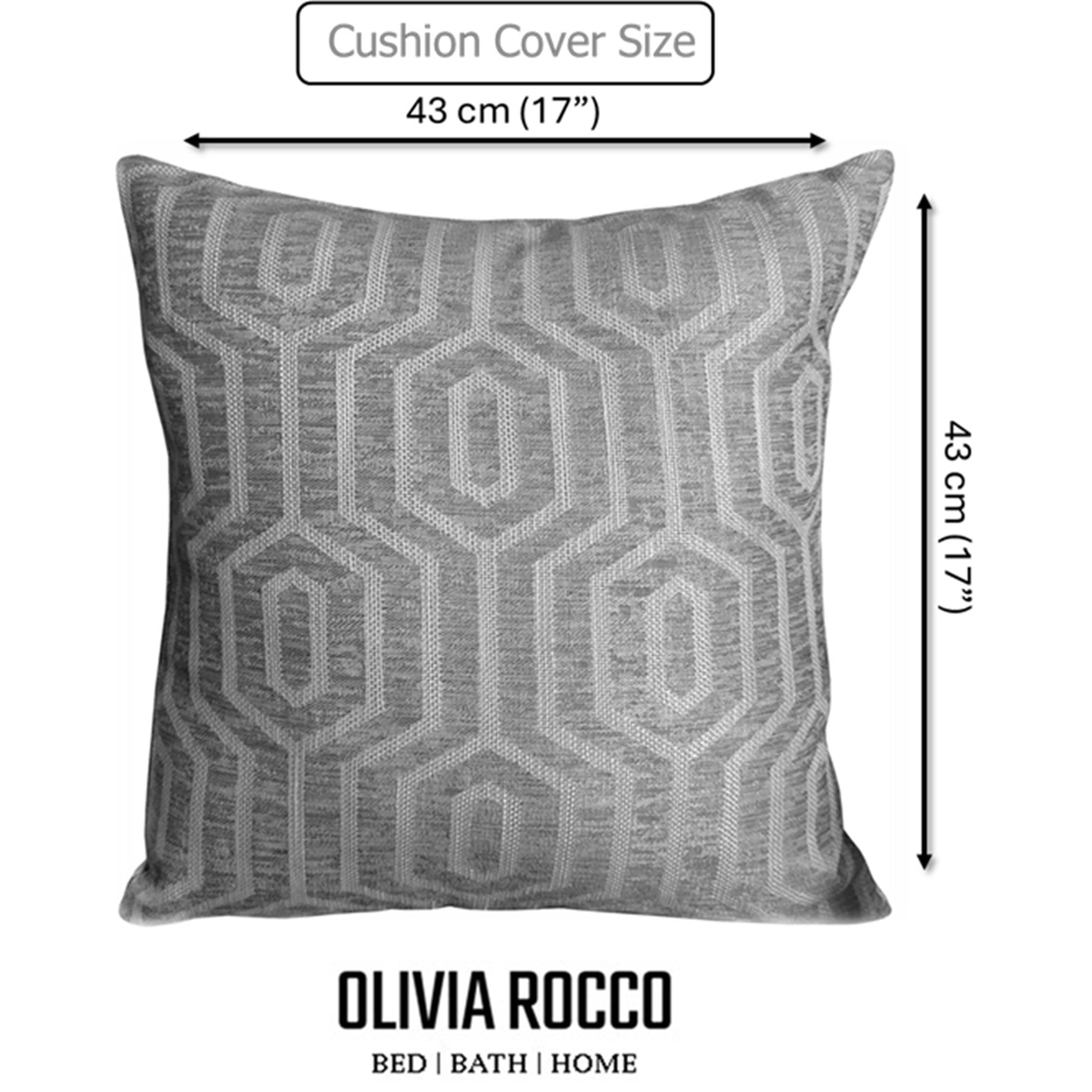 Paris Cushion Covers 2 Pack Modern Grey Decorative Square Scatter Cushions with Invisible Zipper for Sofa & Bed by OLIVIA ROCCO