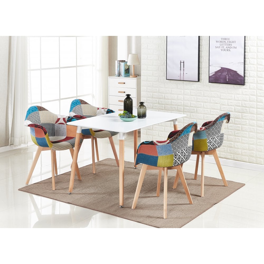 patchwork high back dining chair