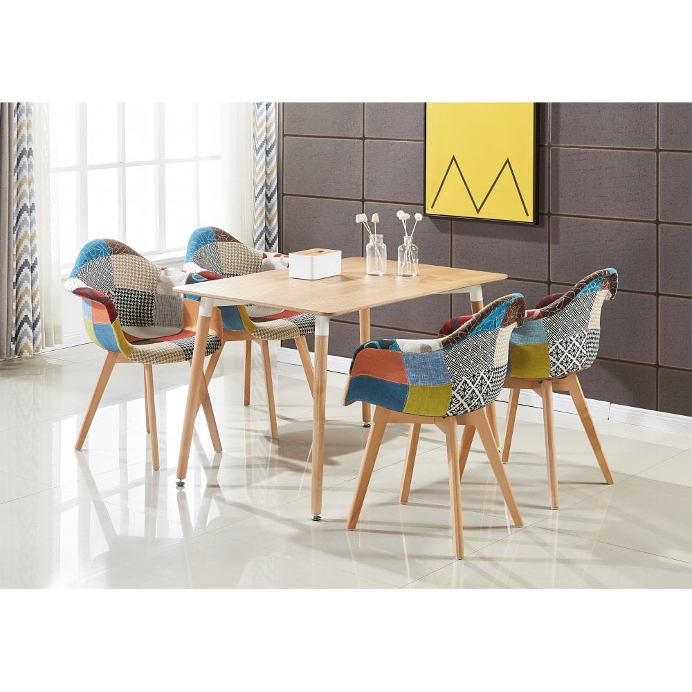 patchwork upholstered dining chairs