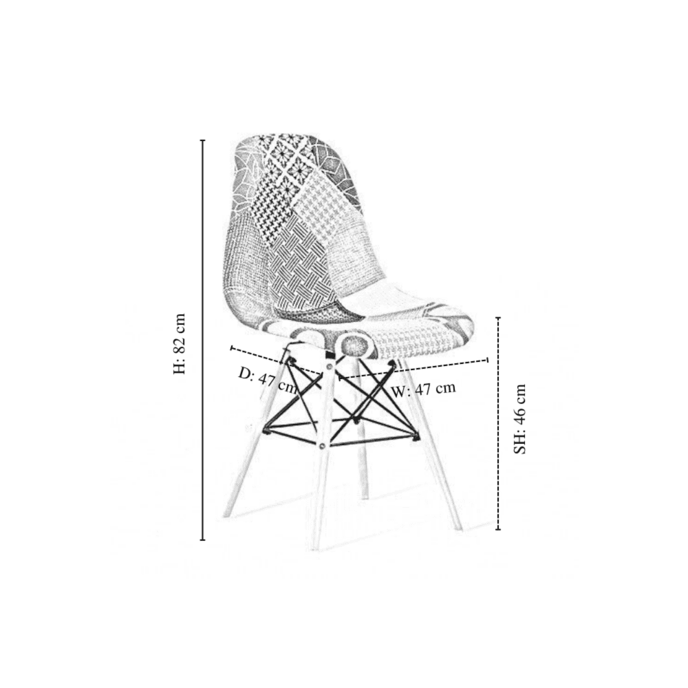 patchwork padded dining chairs