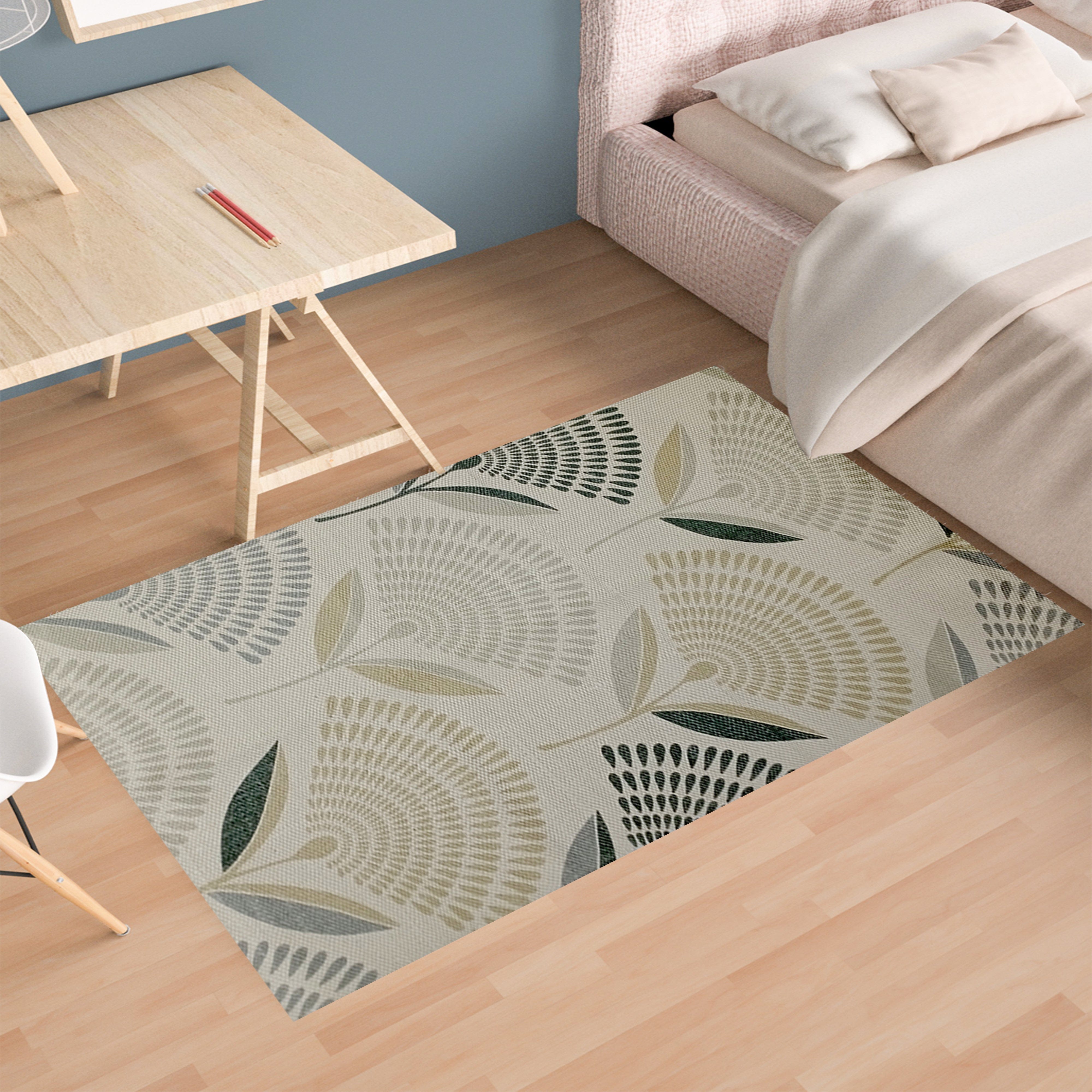 Printed Rug Linnea Design Modern Non-Slip Soft Durable Floor Rug for Living Room Bedroom Office by OLIVIA ROCCO
