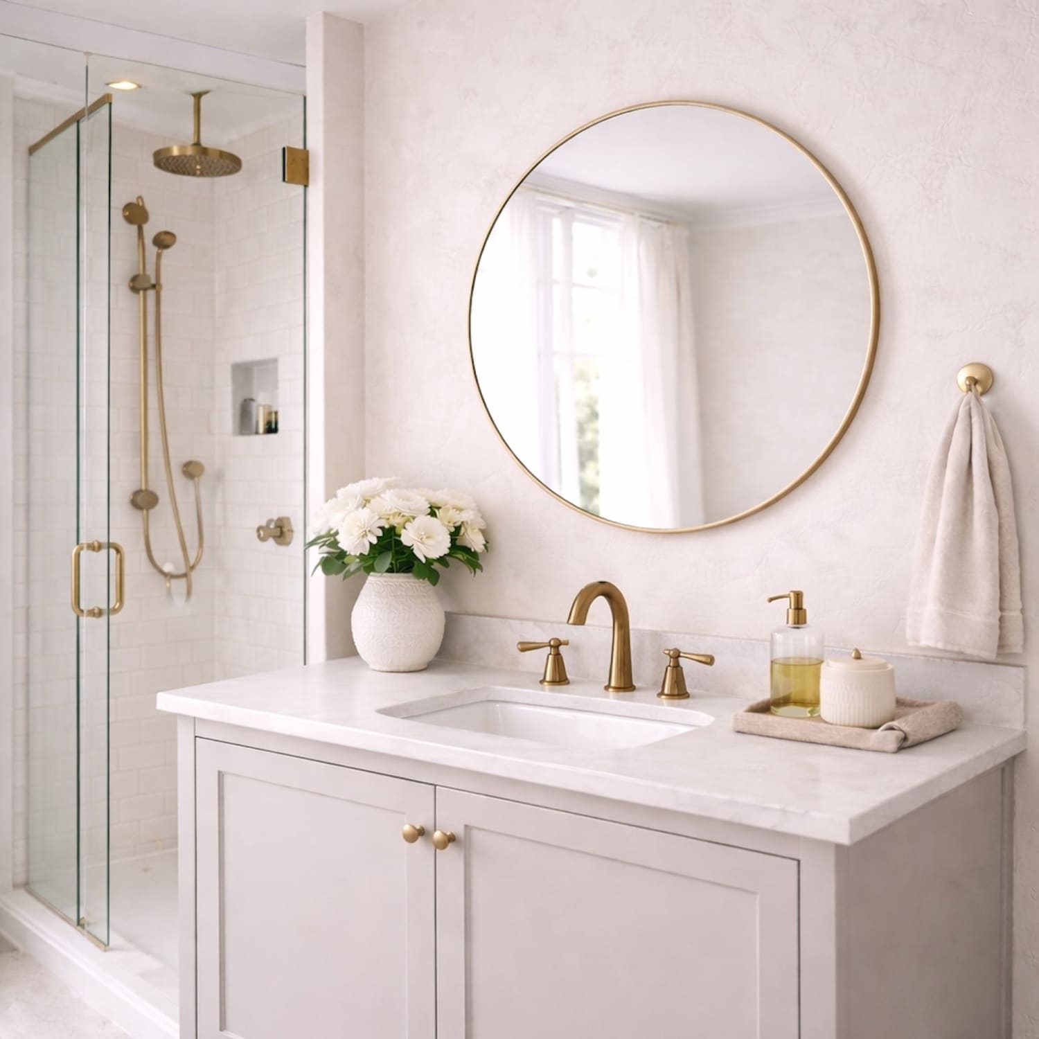 Rei - Round Gold Metal Circle Mirror - 70cm x 70cm - PN Home