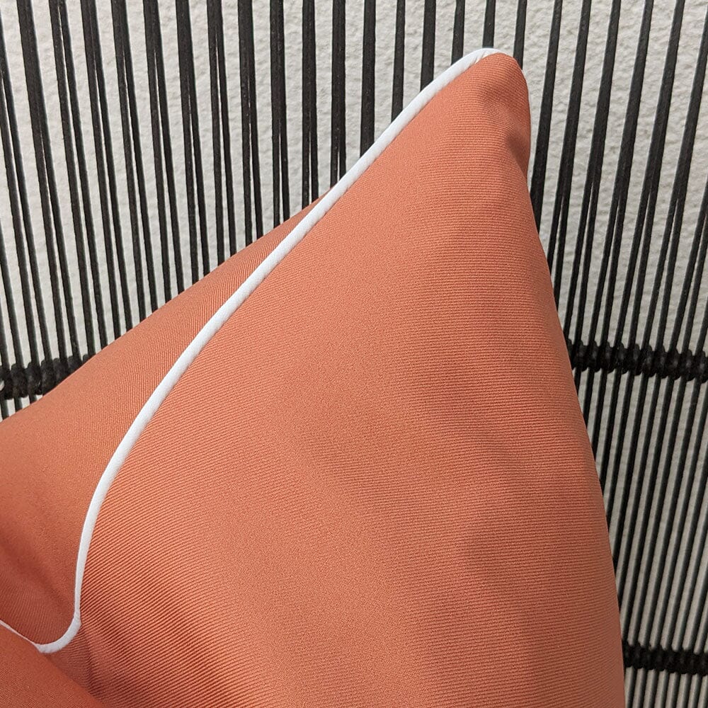 Rust Outdoor Cushion with Cream Piping - 43 x 43cm