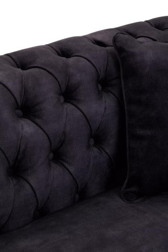Sabrina Three Seat Grey Velvet Sofa