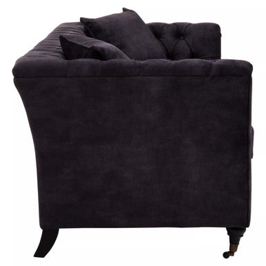 3 Seater Grey Velvet Sofa, Sabrina - PN Home