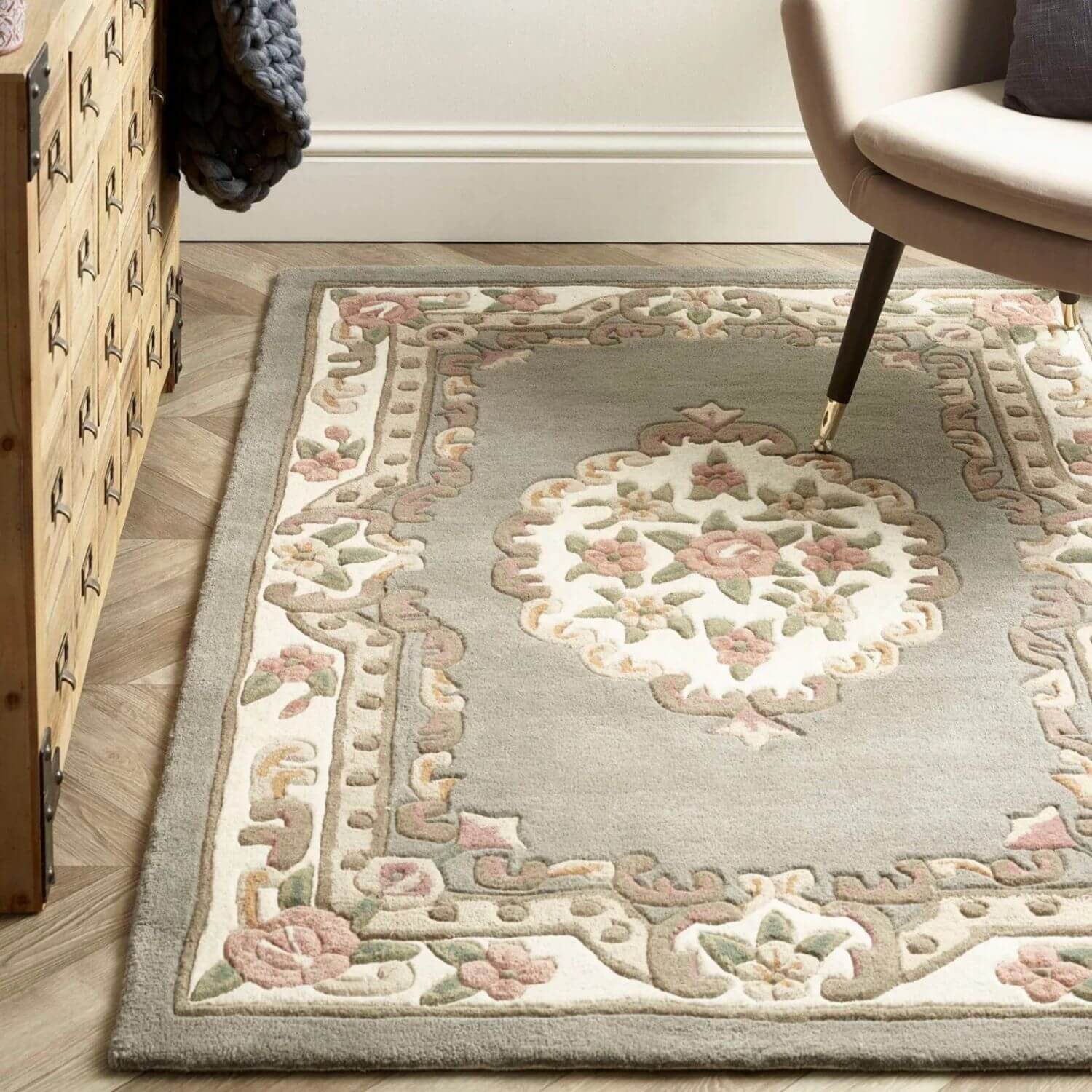 Shensi Grey Medallion Rug - PN Home