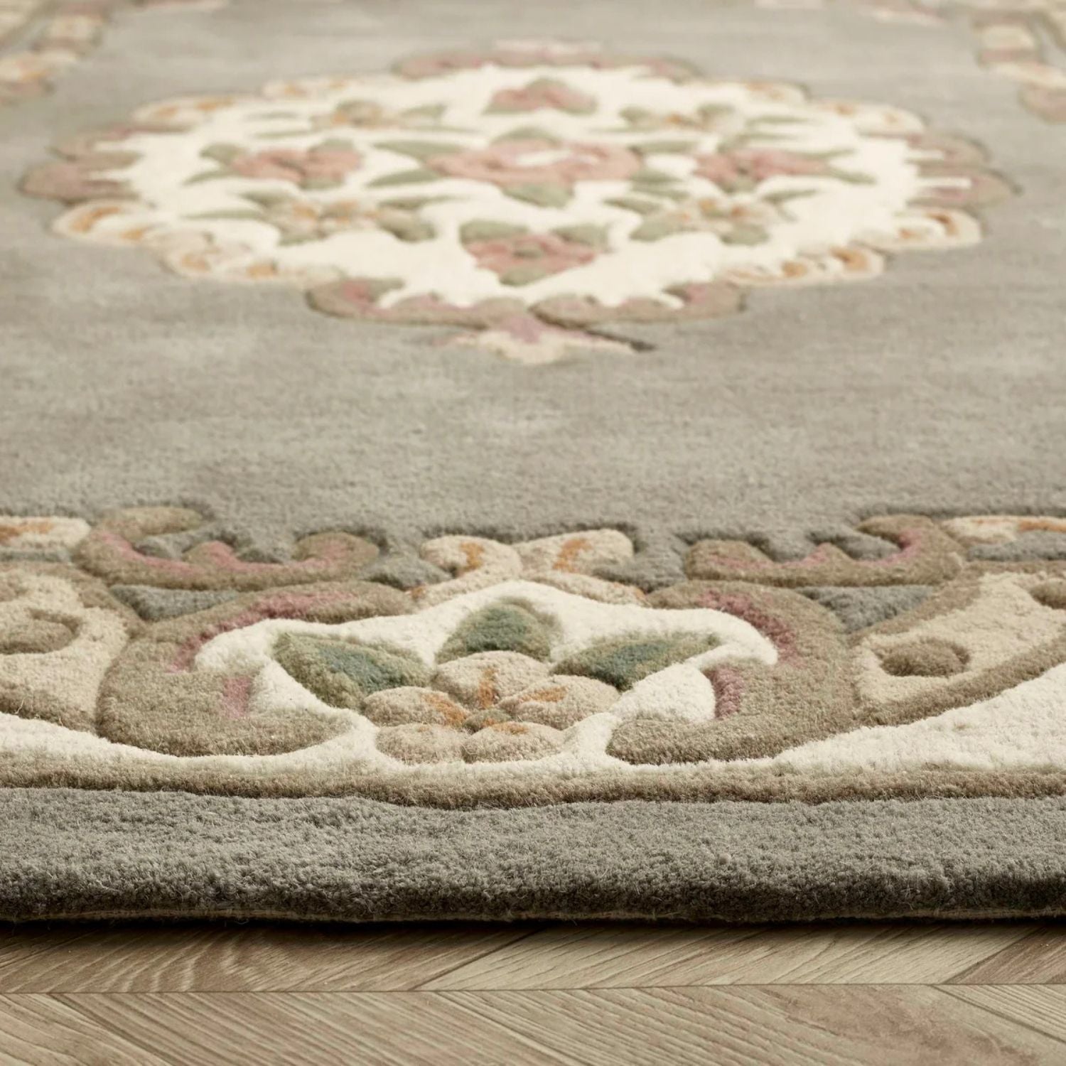 Shensi Grey Medallion Rug - PN Home