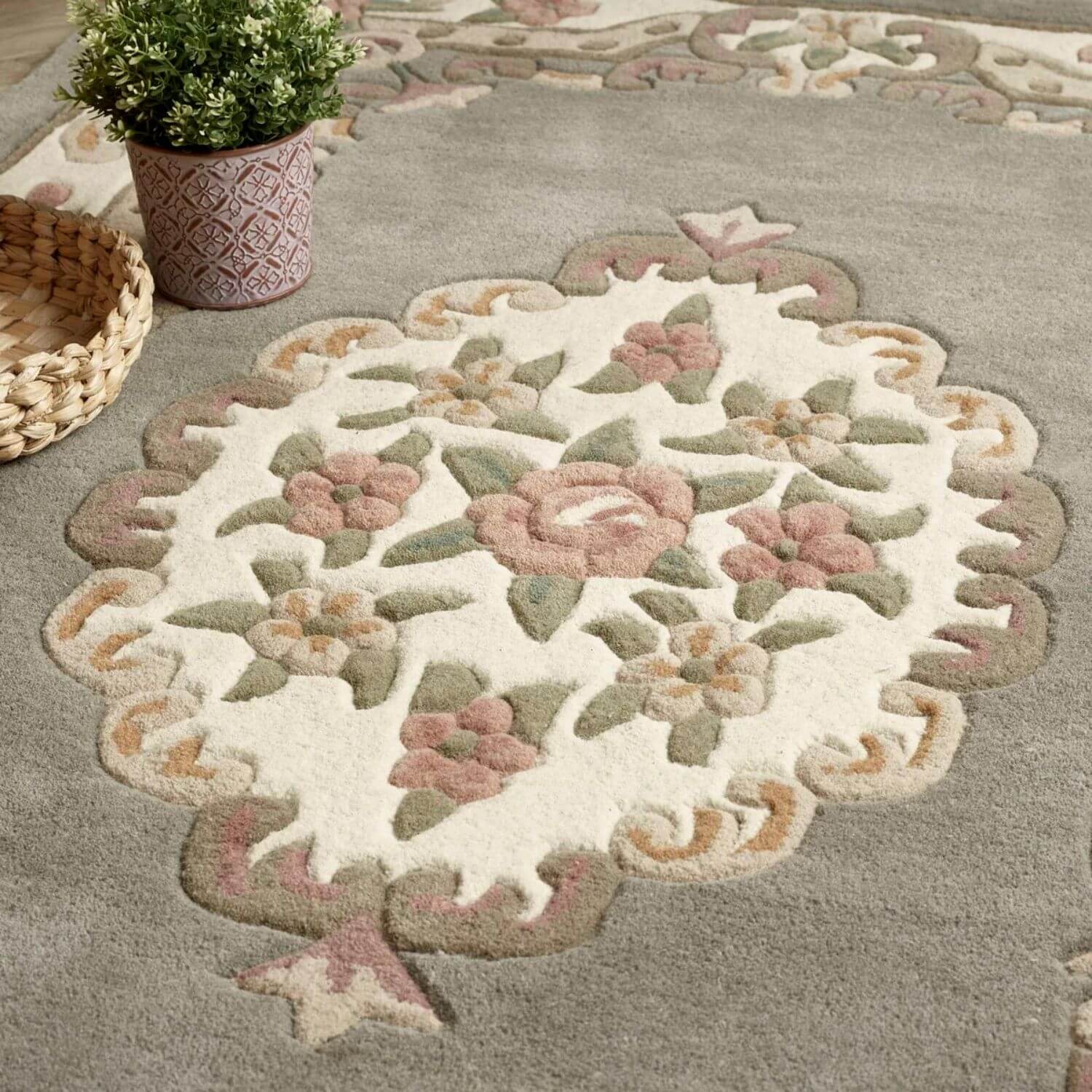 Shensi Grey Medallion Rug - PN Home