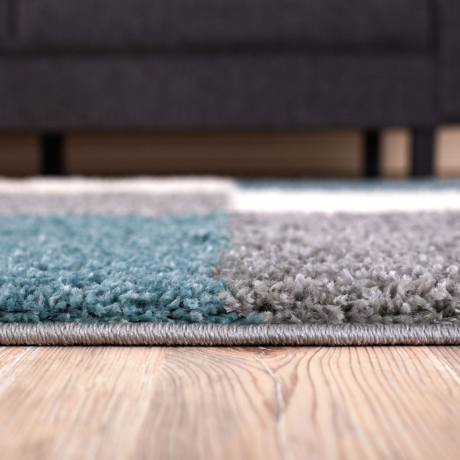 Myshaggy Geometric Duck Egg Blue Rug - PN Home