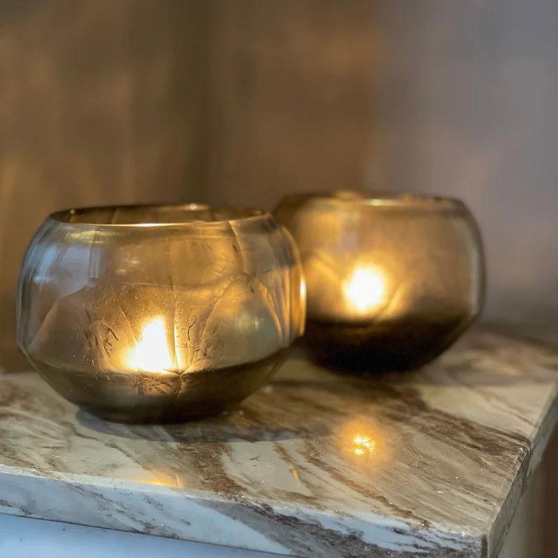 SULPHUR CANDLEHOLDER - H9 D11 cm - SMOKE - PN Home