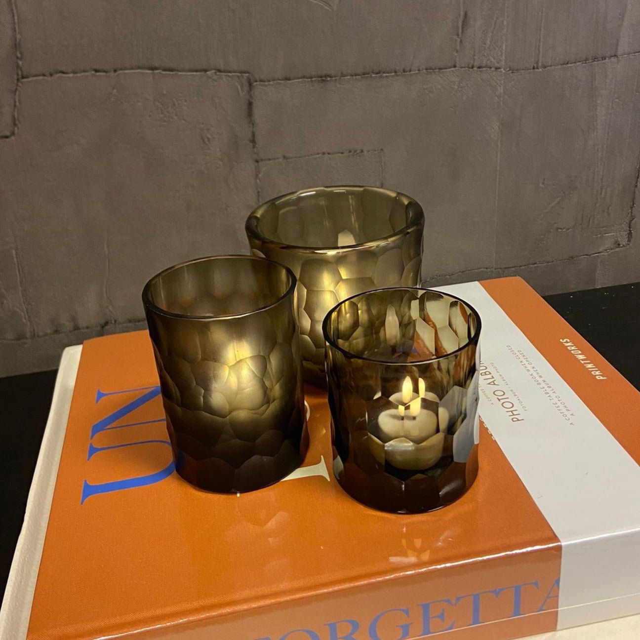 LAZULI CANDLEHOLDER - H10 D8 cm - INDIGO SMOKE - PN Home