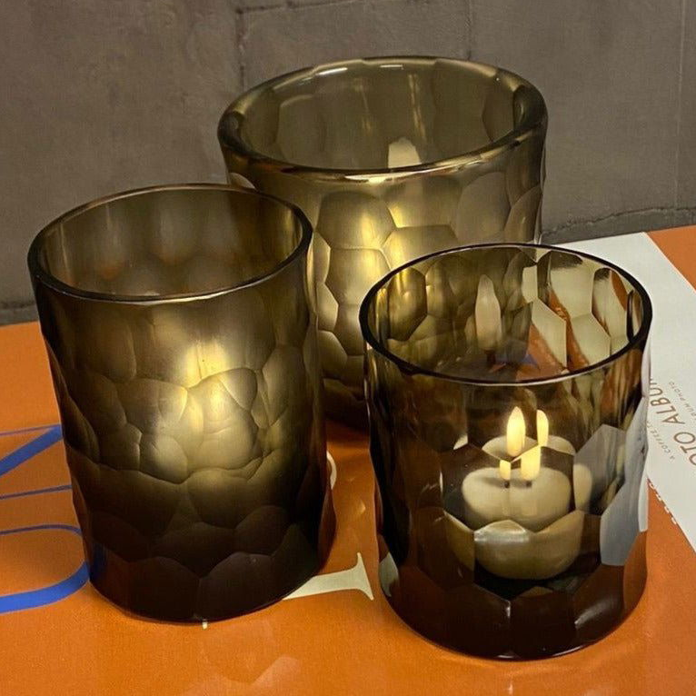 LAZULI CANDLEHOLDER - H10 D8 cm - INDIGO SMOKE - PN Home