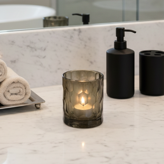 LAZULI CANDLEHOLDER - H10 D8 cm - INDIGO SMOKE - PN Home