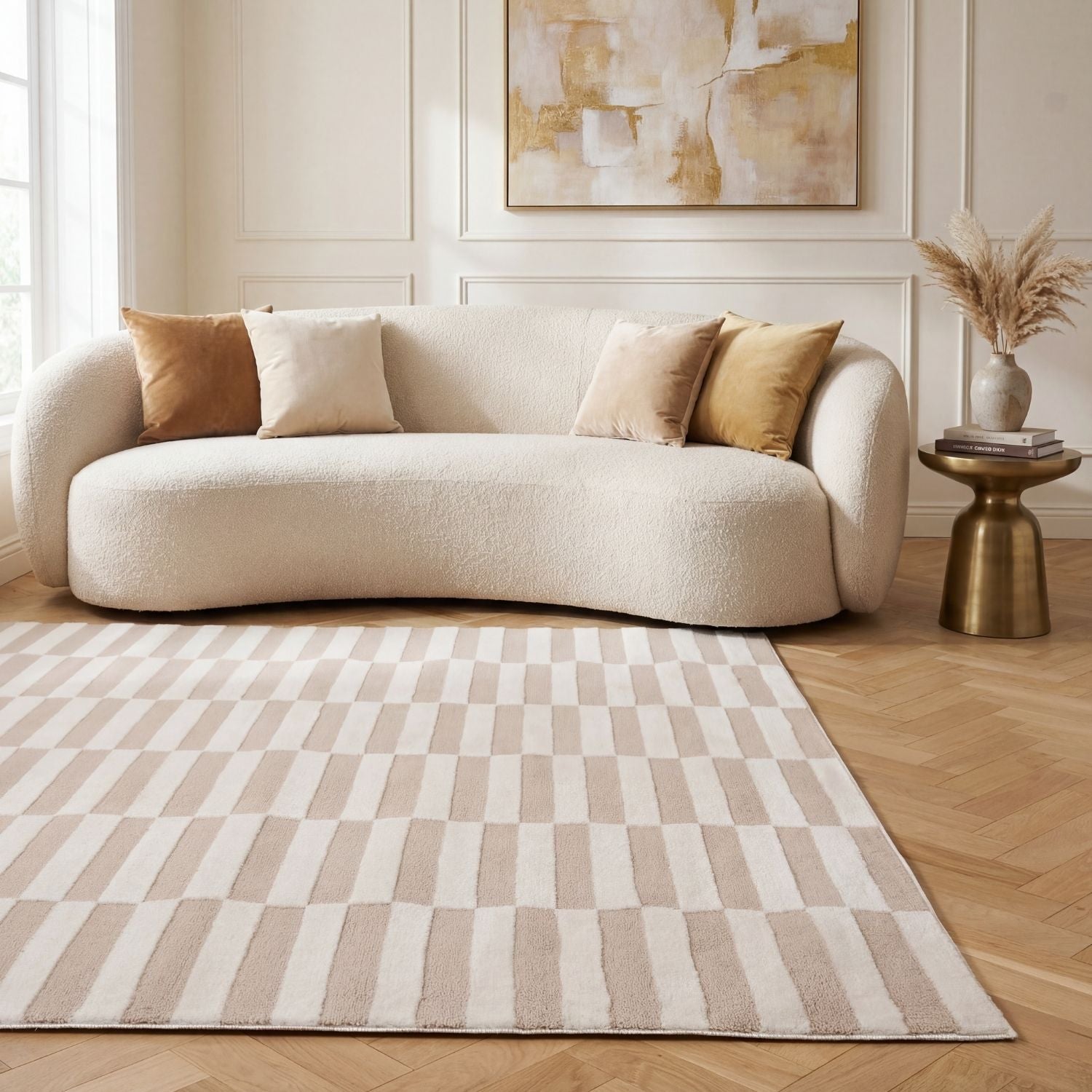Loft Striped Beige Rug - PN Home