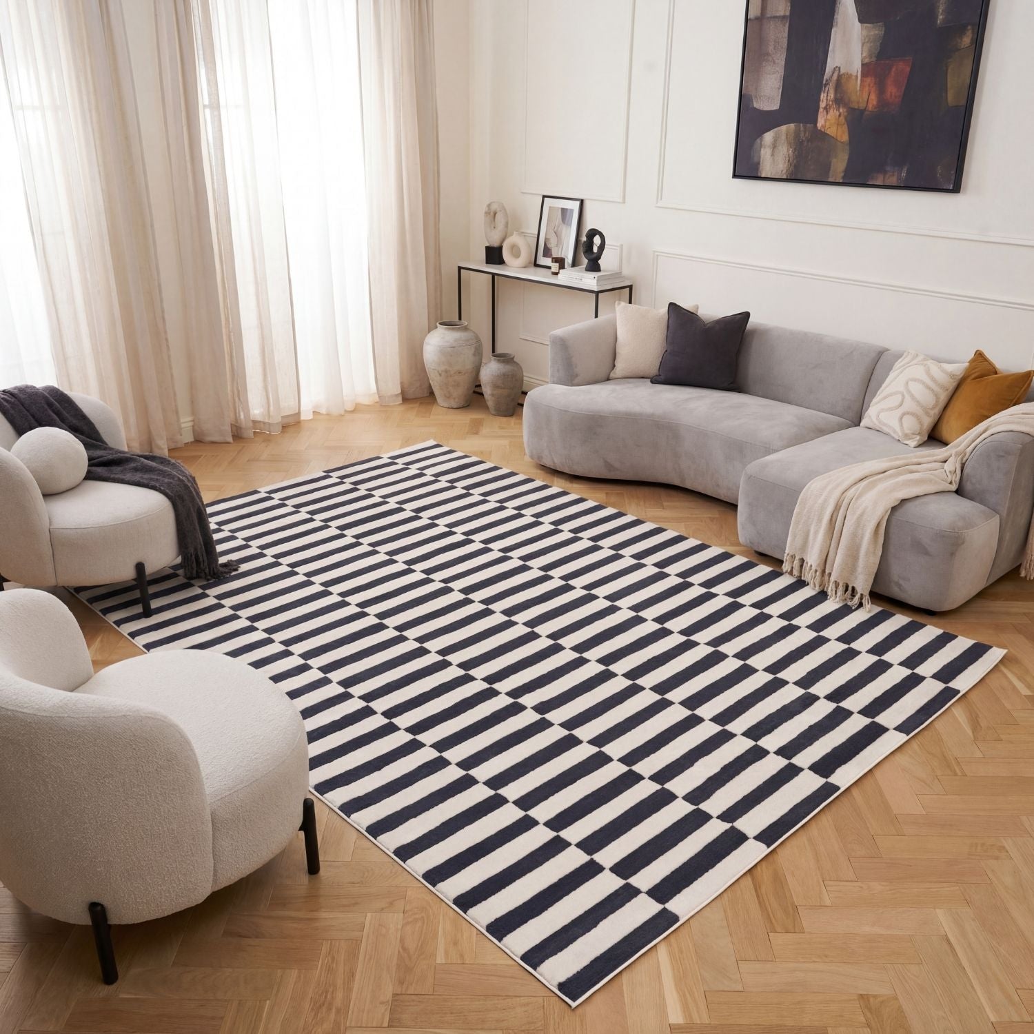 Loft Striped Blue Rug - PN Home