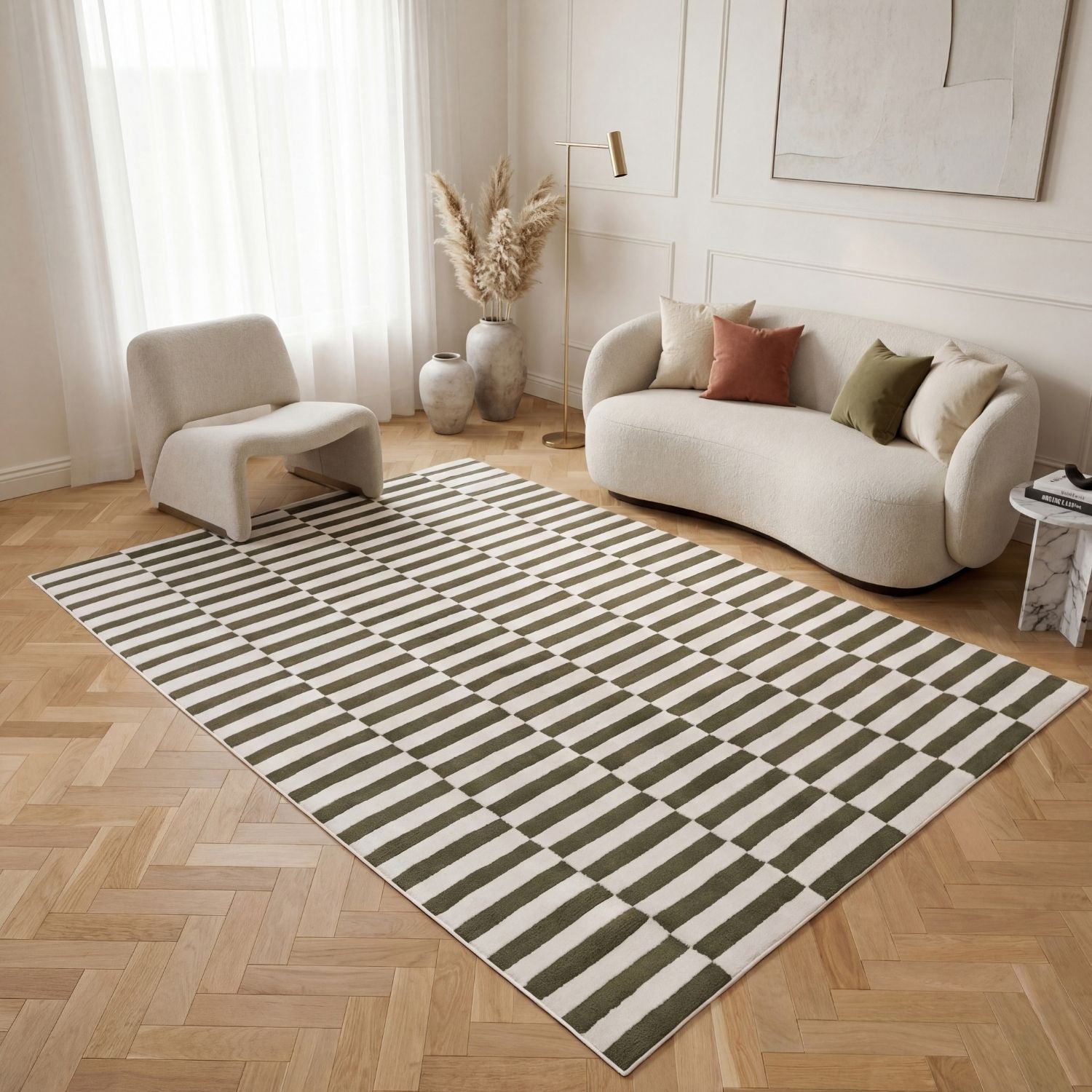 Loft Striped Green Rug - PN Home