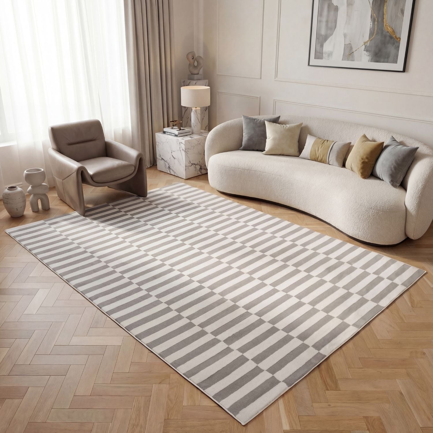 Loft Striped Grey Rug - PN Home