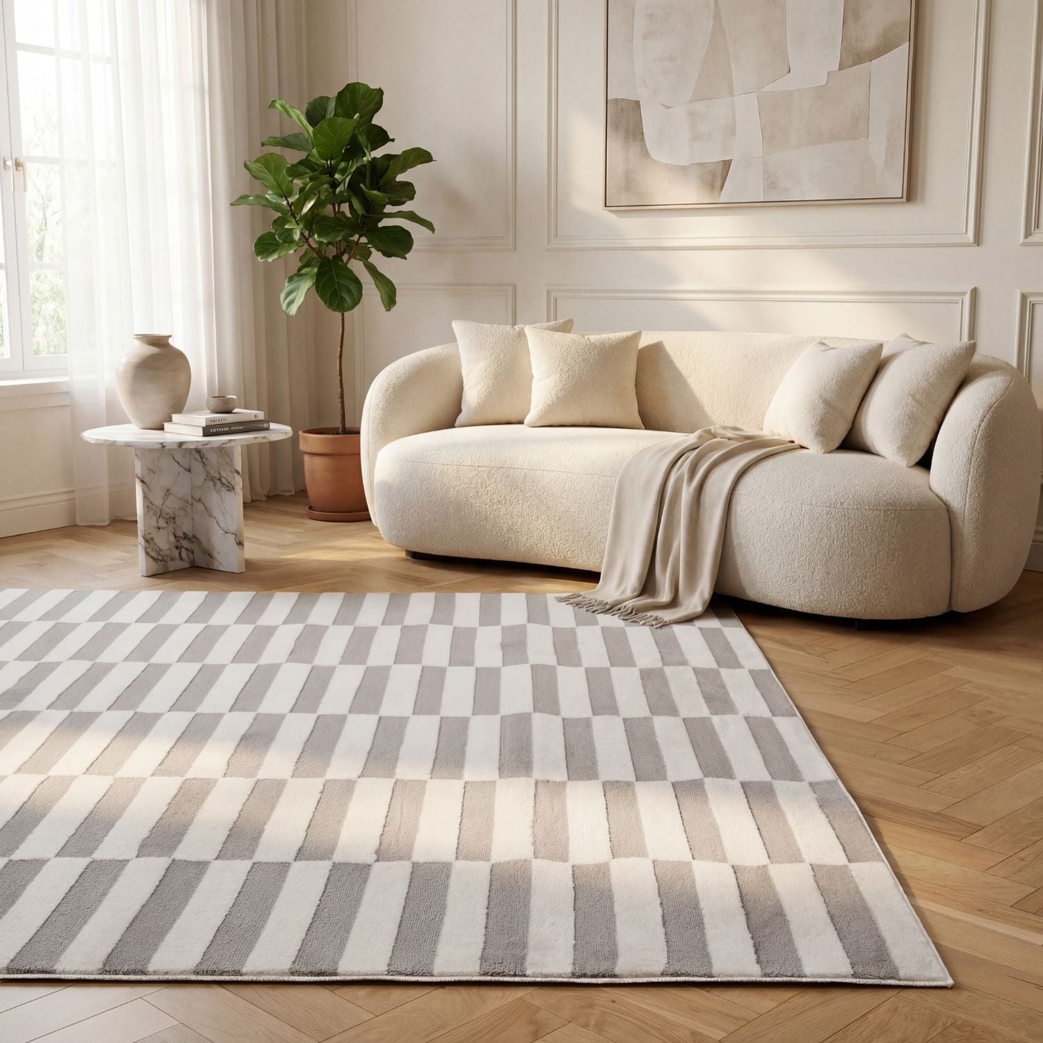 Loft Striped Grey Rug - PN Home