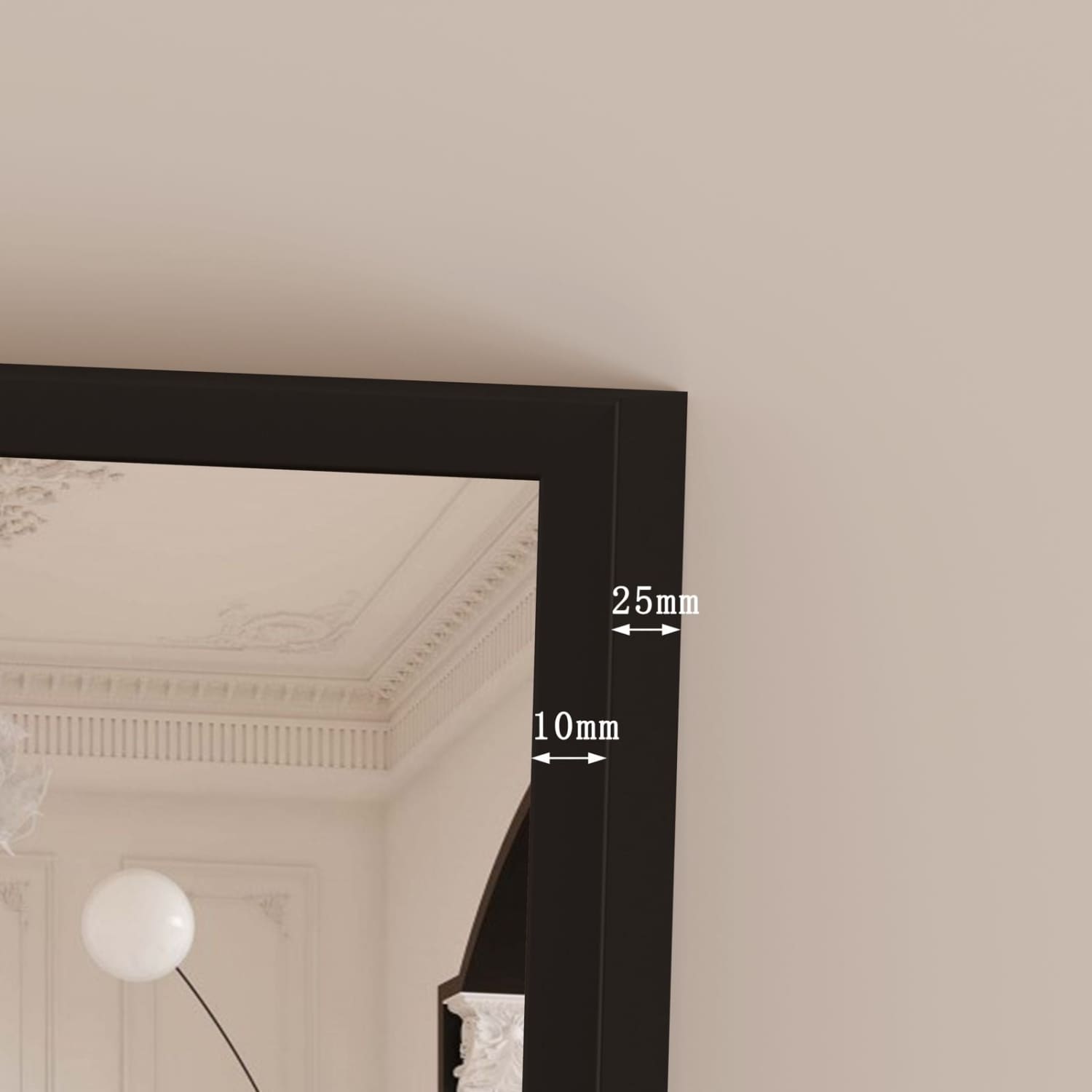 Takara - Full Length Black Metal Rectangle Mirror - 160cm x 60cm - PN Home