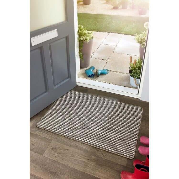Twist Stripe Washable Mat and Runner Beige - PN Home