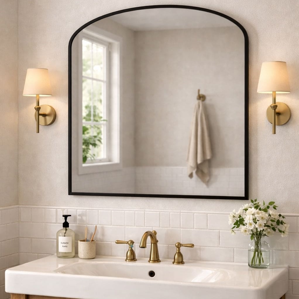 Yoko - Black Metal Gentle Arch Mirror - 120cm x 95cm - PN Home