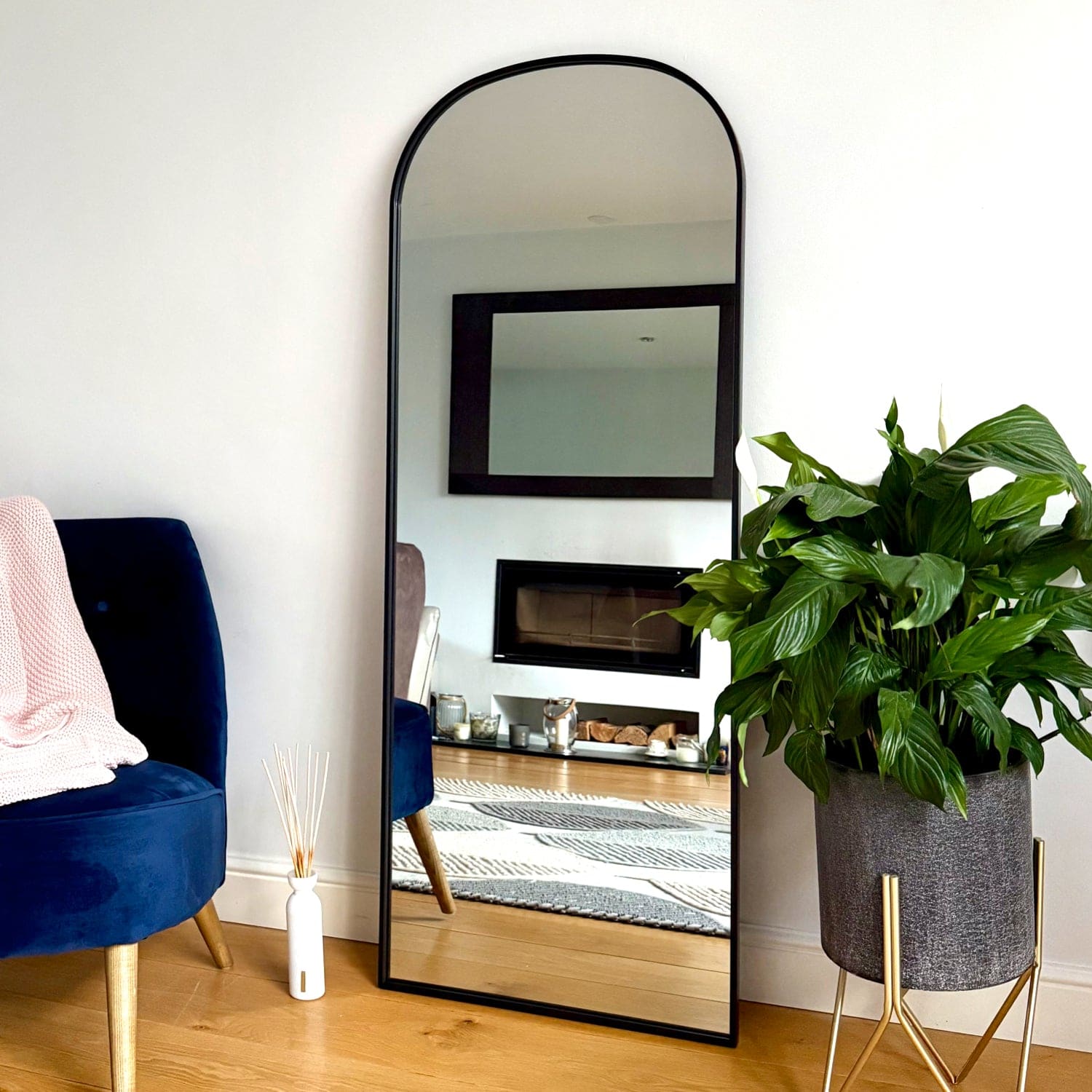 Yoko - Black Metal Gentle Arch Mirror - 150cm x 60cm - PN Home