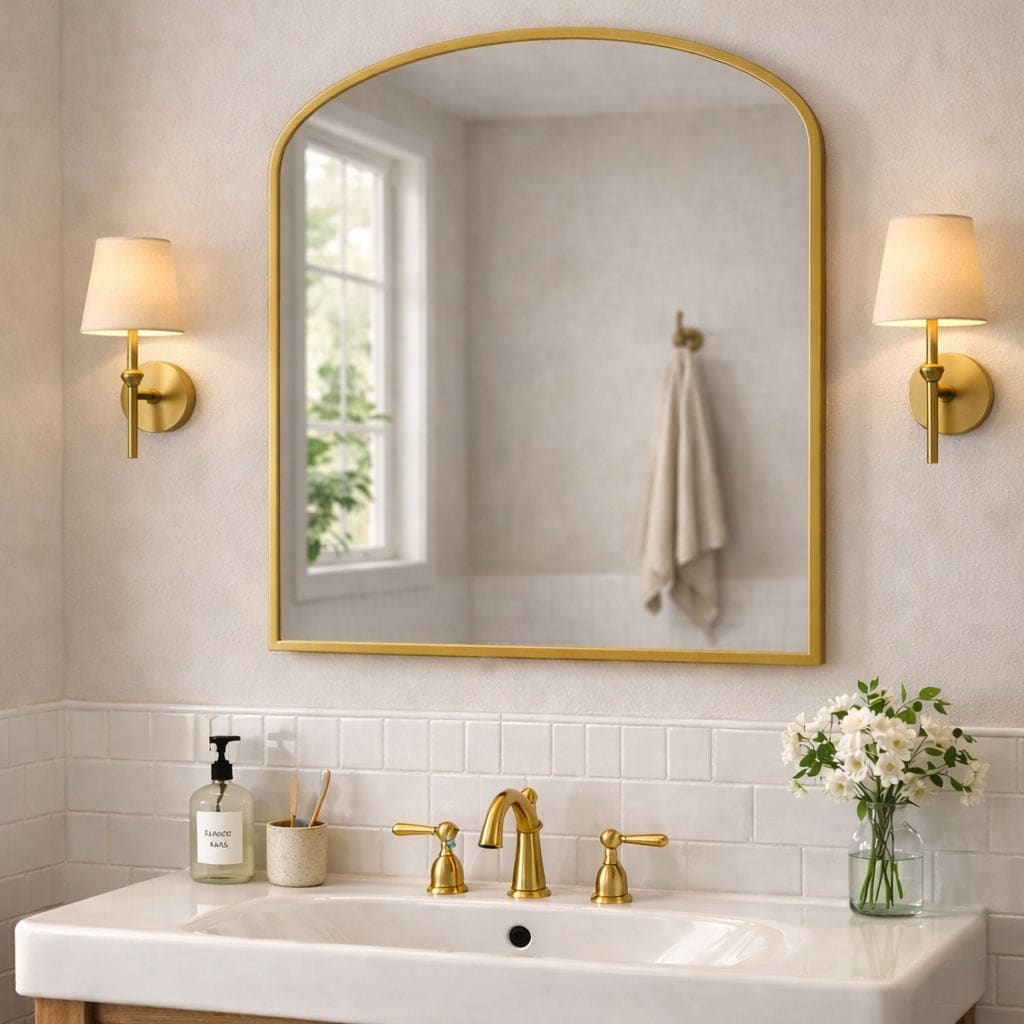 Yoko - Gold Metal Gentle Arch Mirror - 120cm x 95cm - PN Home