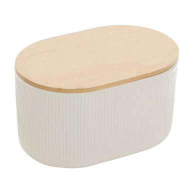 Geome Cream Bread Bin In Stoneware - PN Home
