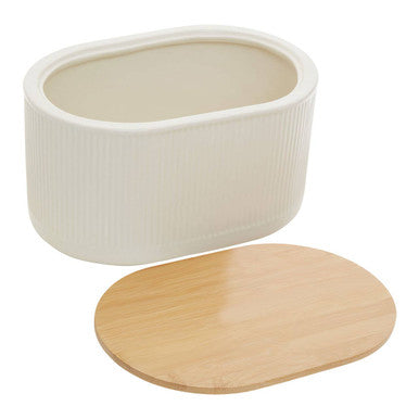 Geome Cream Bread Bin In Stoneware - PN Home