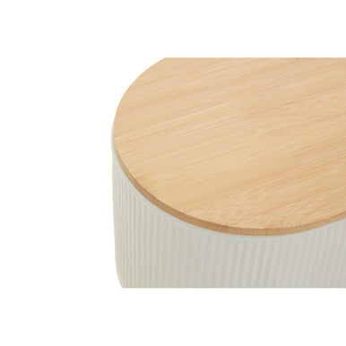 Geome Cream Bread Bin In Stoneware - PN Home