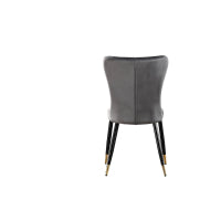 New York Rocco LUX Dining Set, a Table and Chairs Set of 4, Walnut/Grey