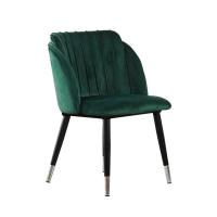 Milano Duke LUX Dining Set | a Walnut Dining Table & 6 Velvet Dining Chairs with Silver End Caps