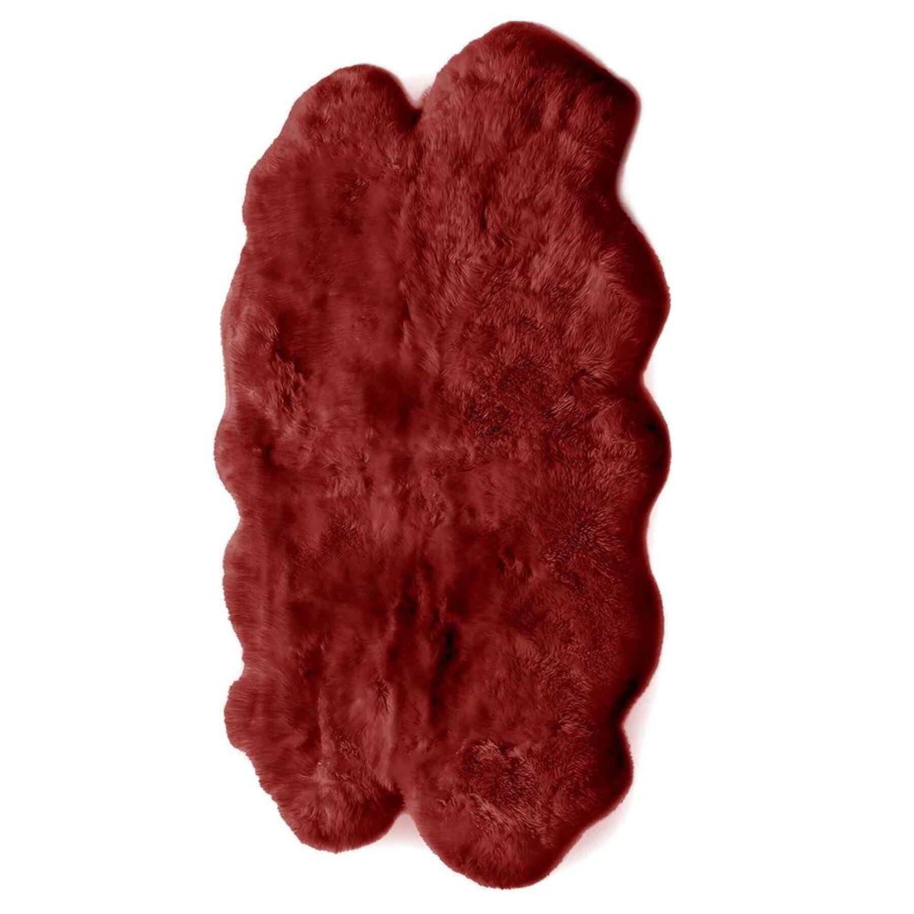 Genuine Berry Red Sheepskin Faux Fur Rug - PN Home