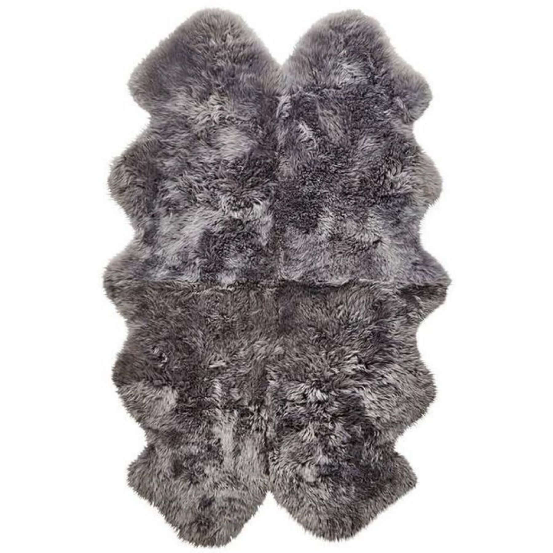 Genuine Grey Sheepskin Faux Fur Rug - PN Home