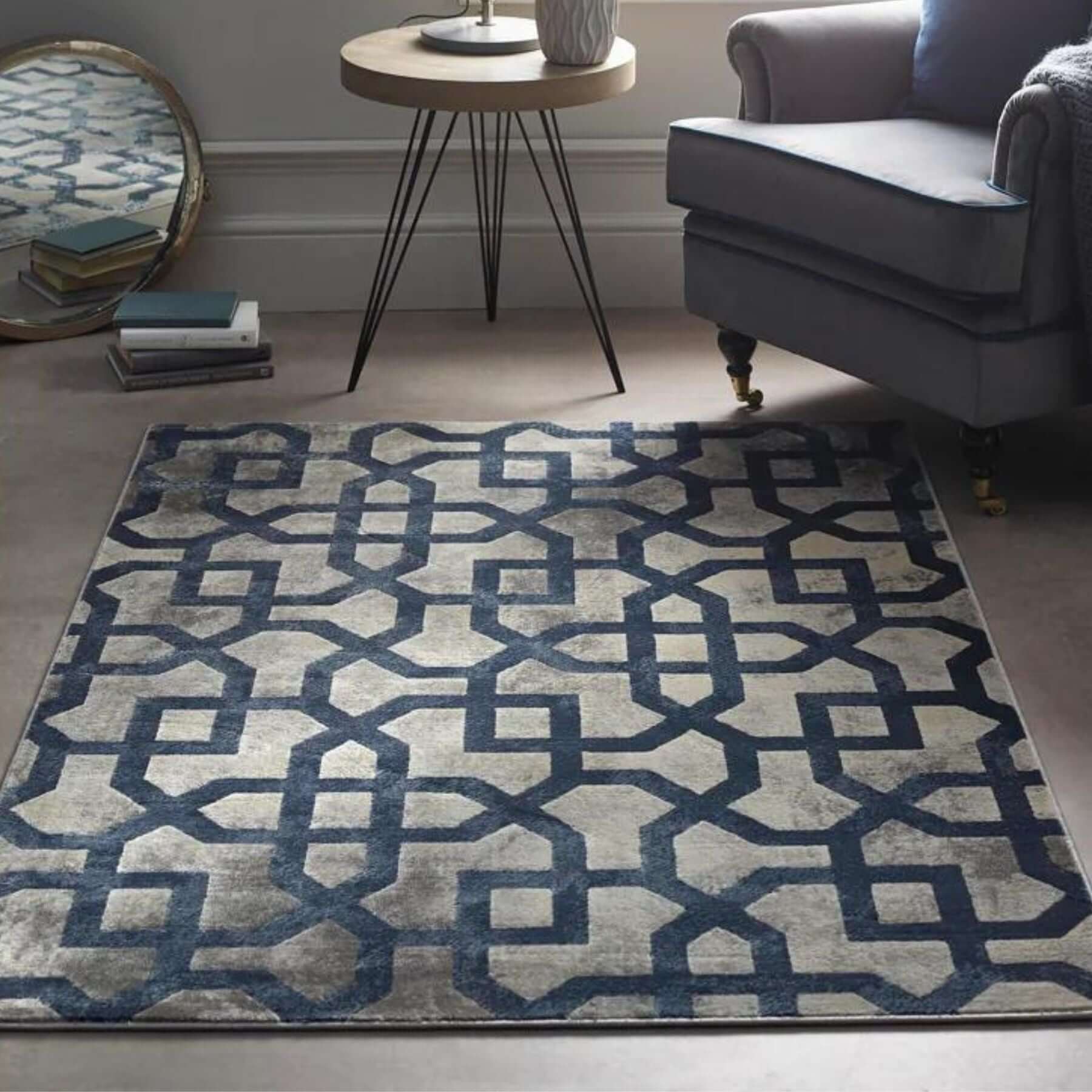 Avanti Navy Moroccan Rug - PN Home
