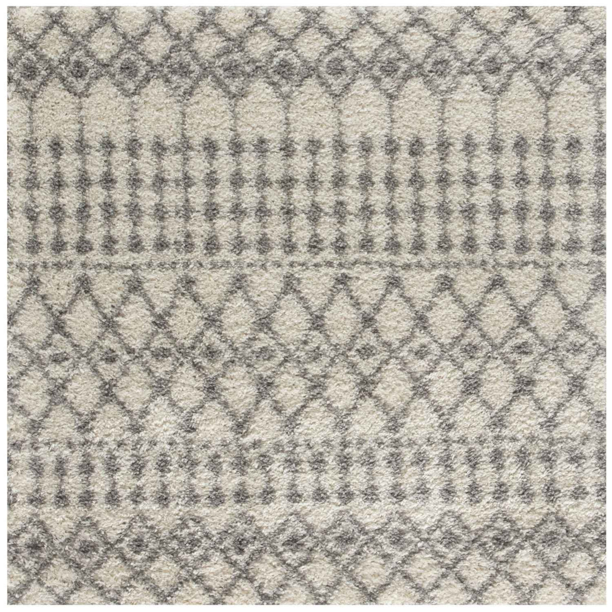 Moroccan Ivory Grey Shaggy Rug | 1000