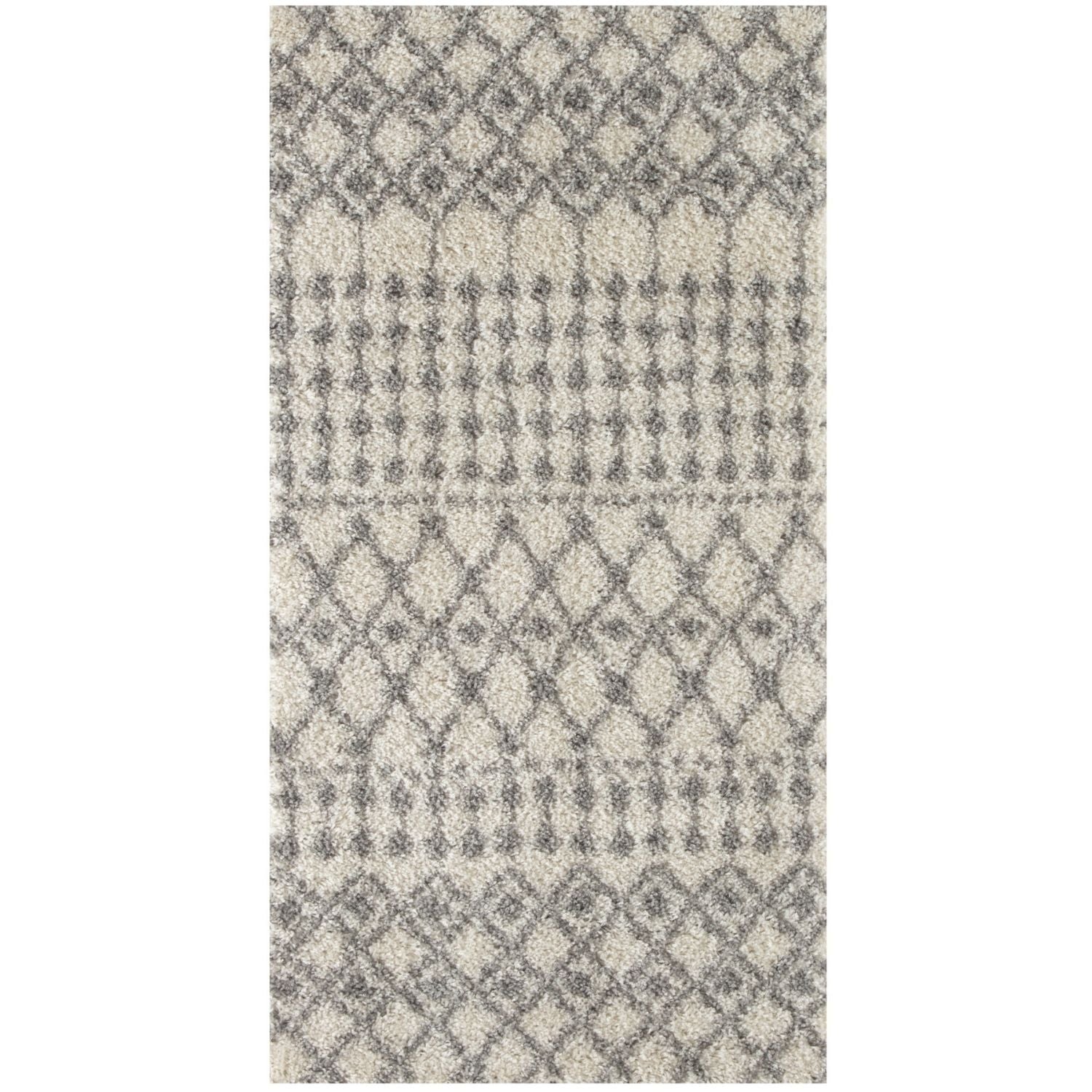 Moroccan Ivory Grey Shaggy Rug | 1000 - PN Home