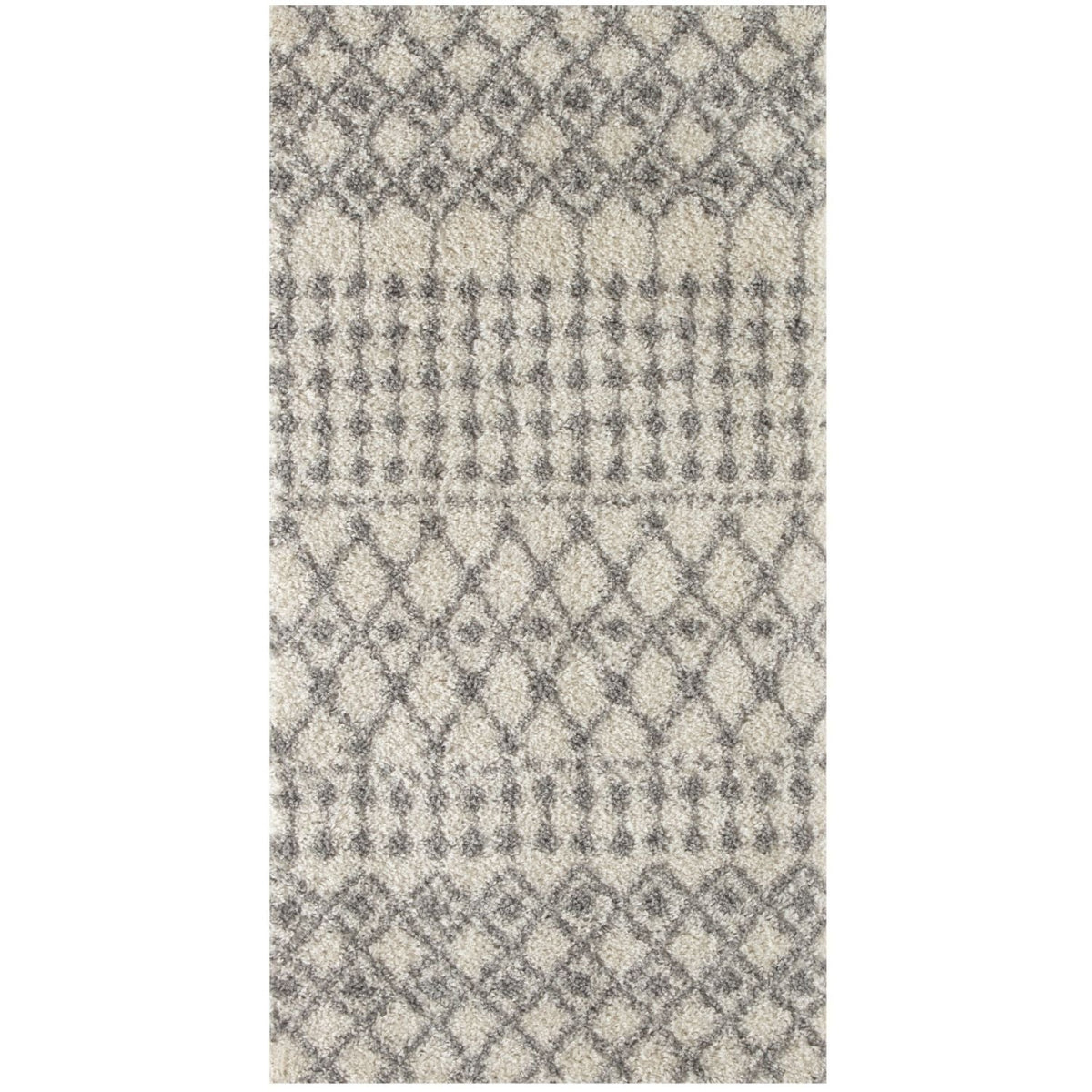 Moroccan Ivory Grey Shaggy Rug | 1000