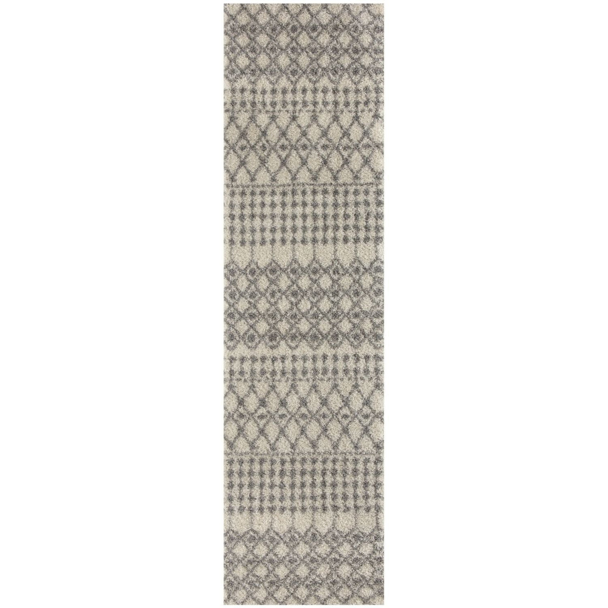 Moroccan Ivory Grey Shaggy Rug | 1000
