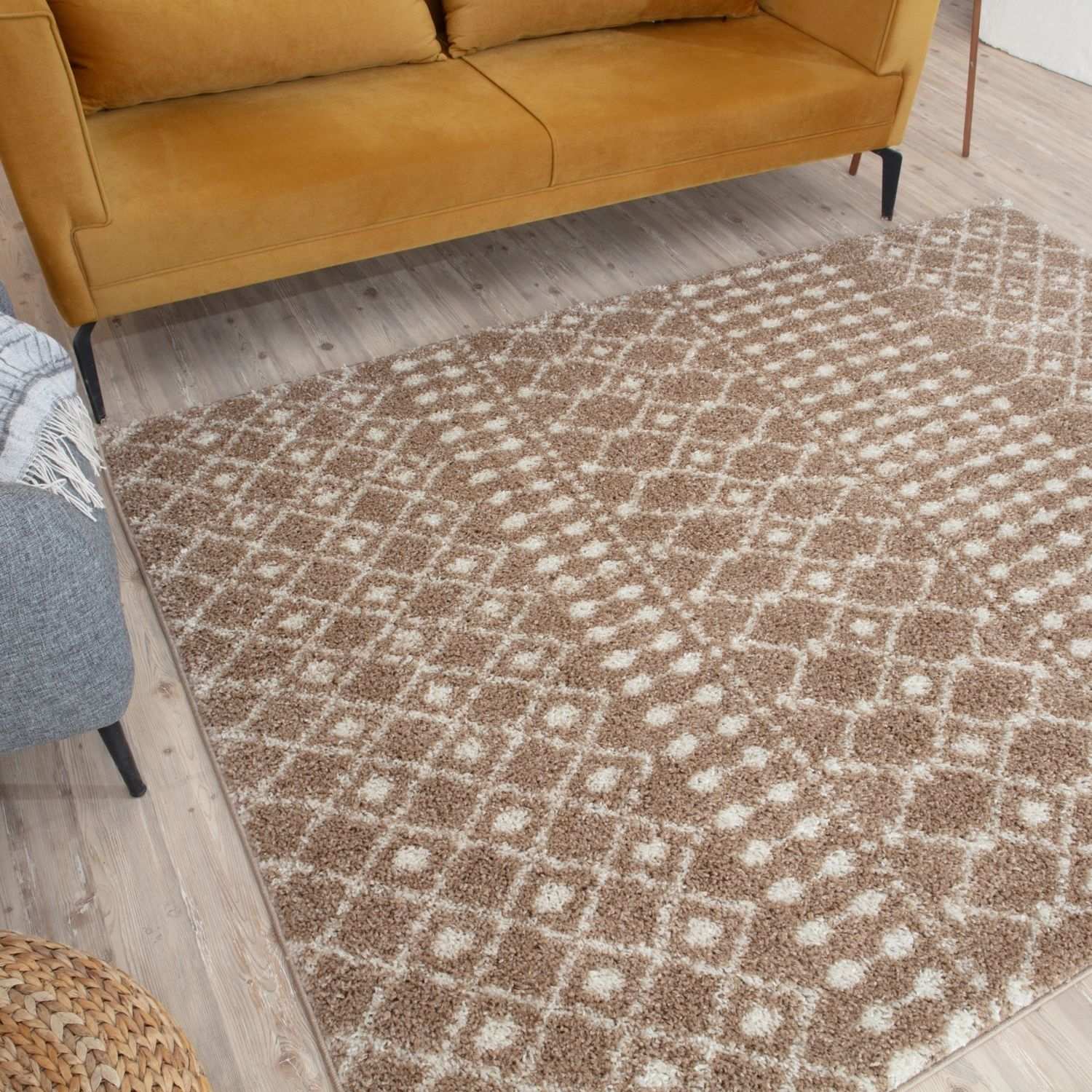 Moroccan Beige Shaggy Rug | 1020 - PN Home