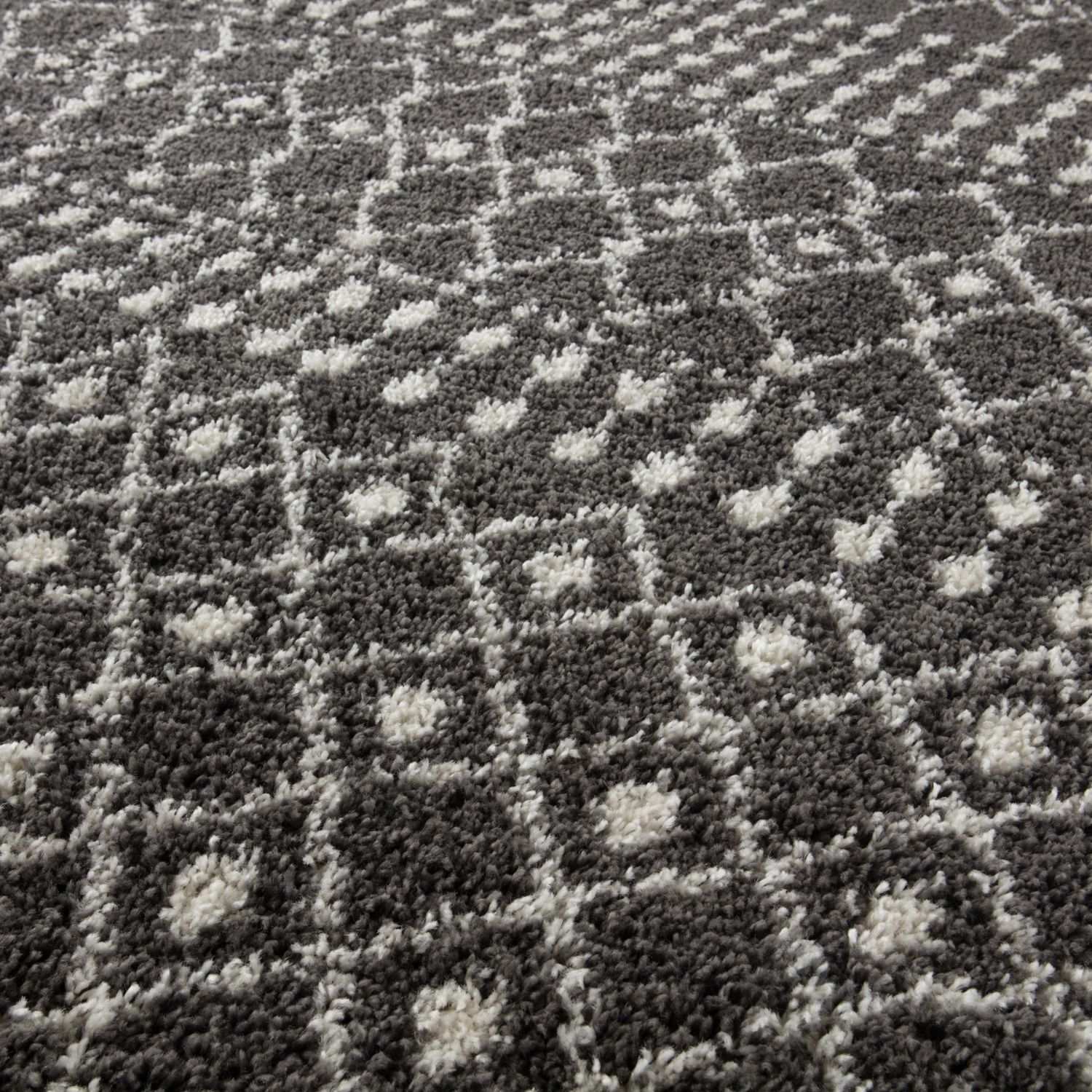 Moroccan Dark Grey Shaggy Rug | 1040 - PN Home