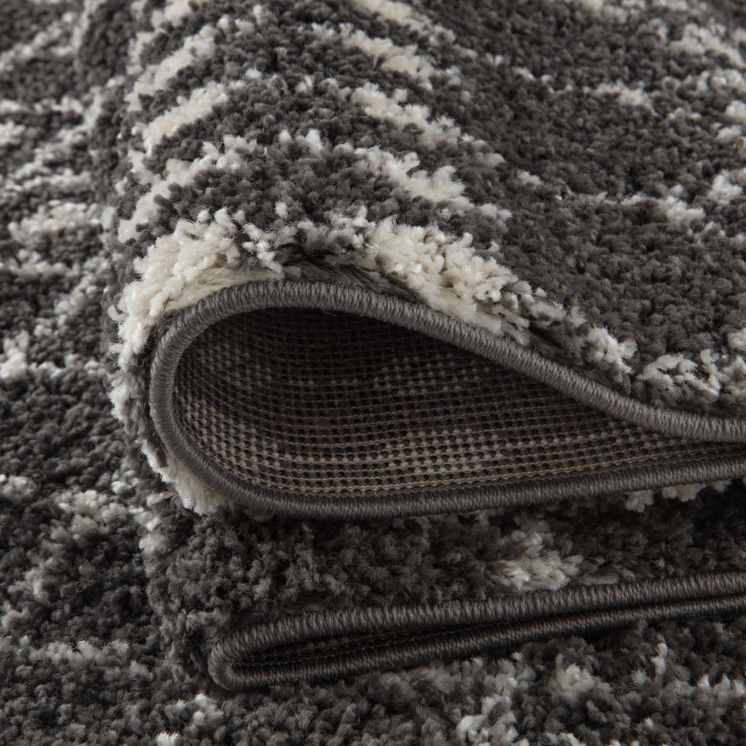 Moroccan Dark Grey Shaggy Rug | 1040 - PN Home