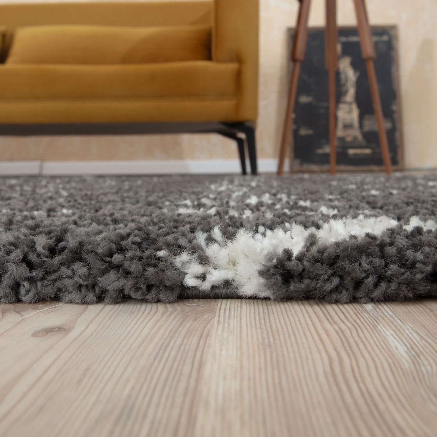 Moroccan Dark Grey Shaggy Rug | 1040 - PN Home